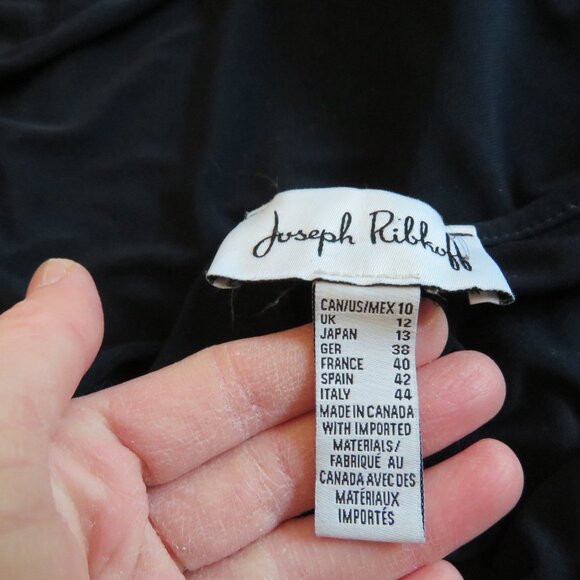 JOSEPH RIBKOFF Knot Hem Stretch Top in Navy Office Minimalist Comfort Size US 10 - Picture 13 of 13